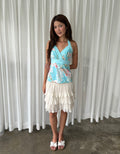 Blue blossom halter top