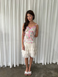 Floral ruffle strap camisole