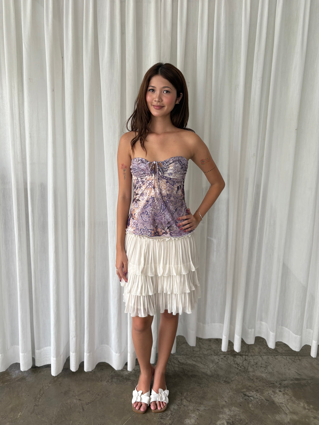 Purple paisley halter top