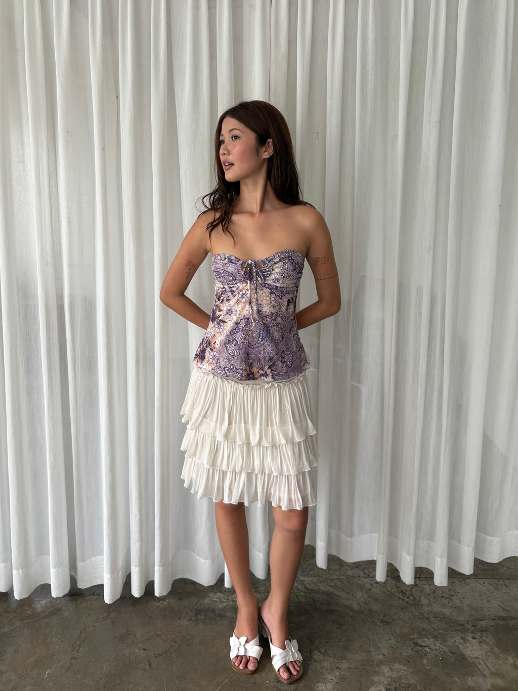 Purple paisley halter top