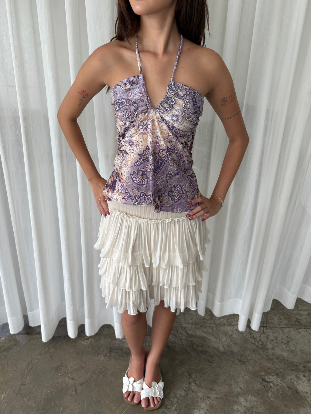 Purple paisley halter top