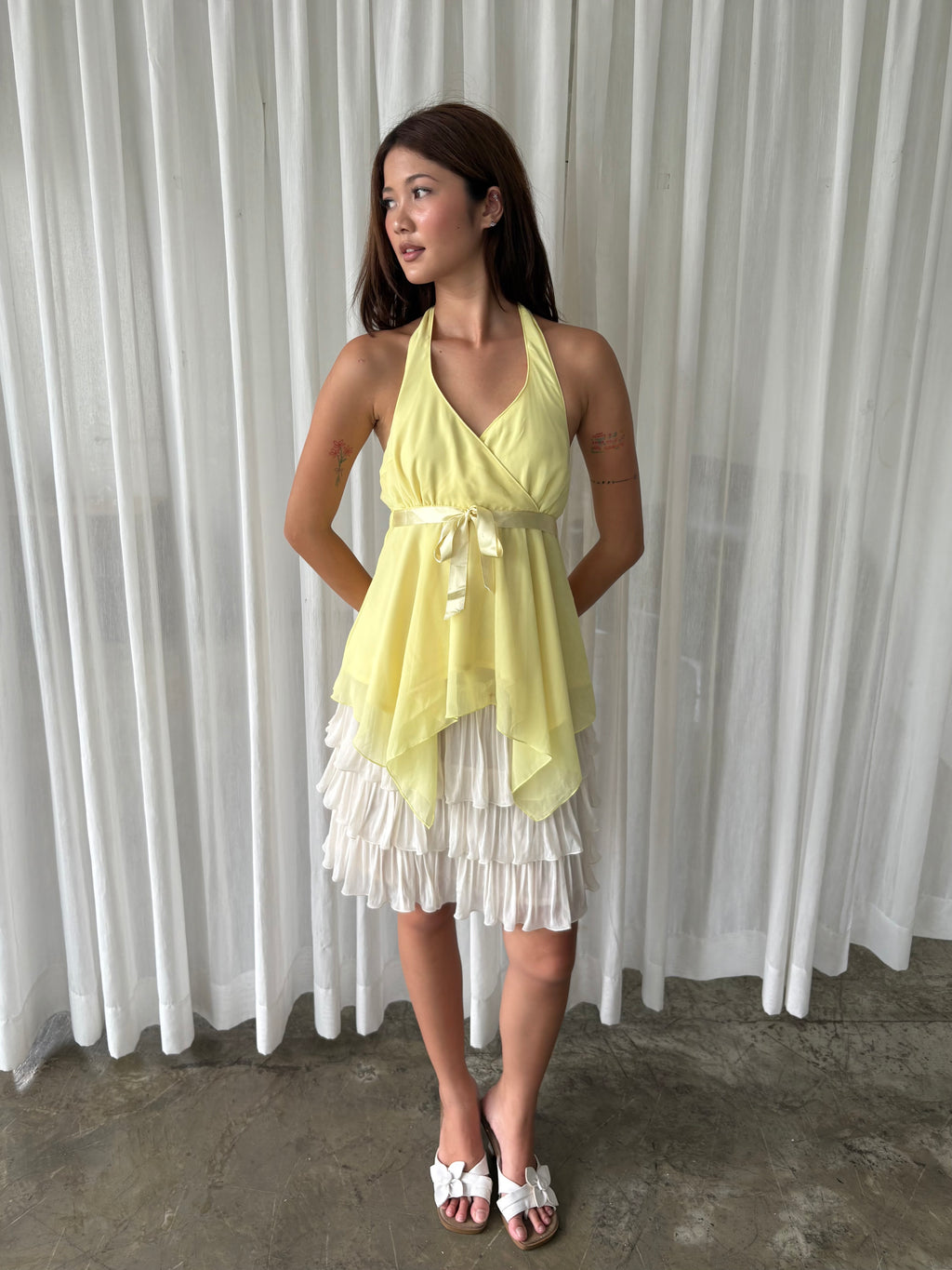 Lemon chiffon halter