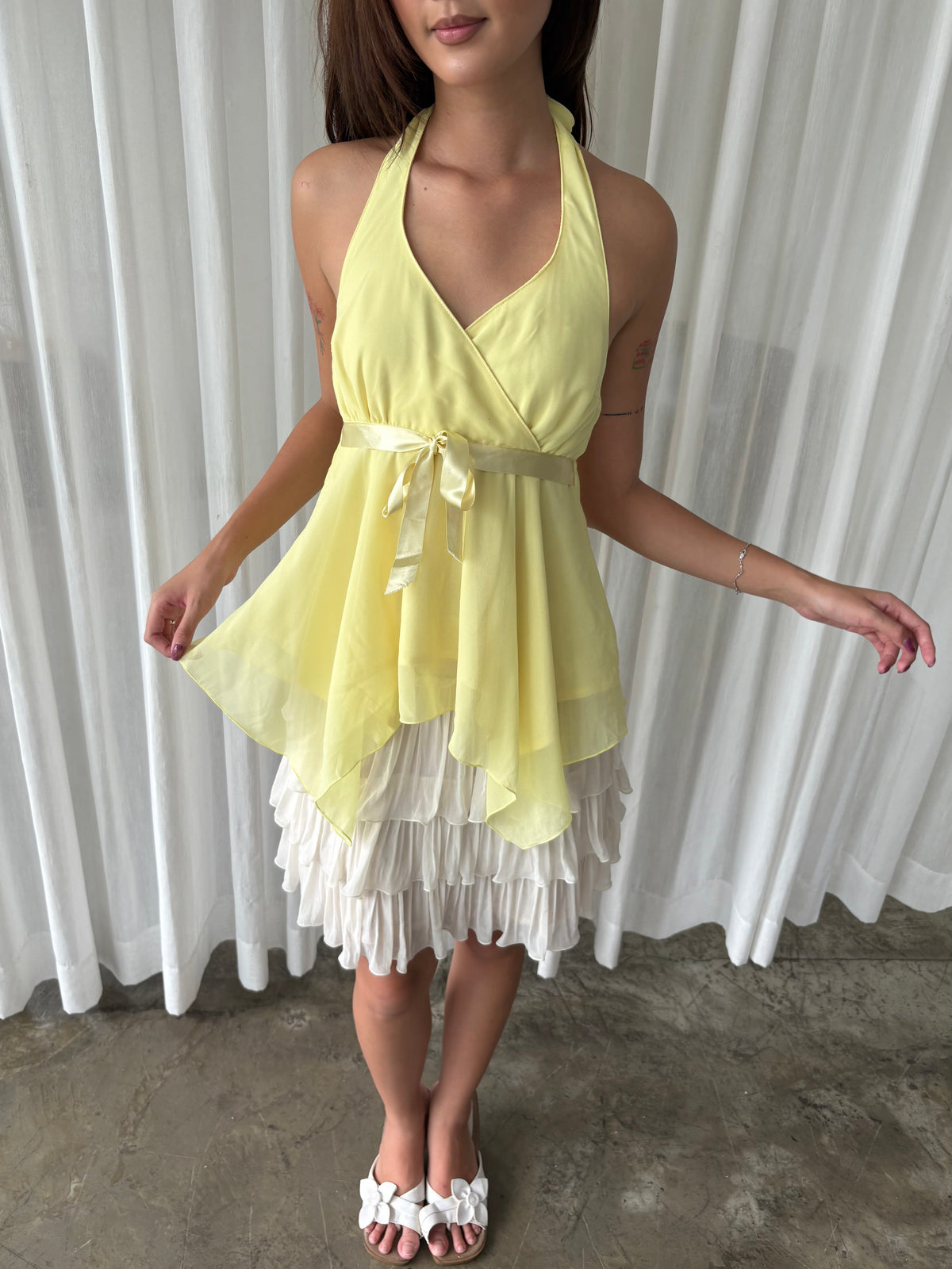 Lemon chiffon halter