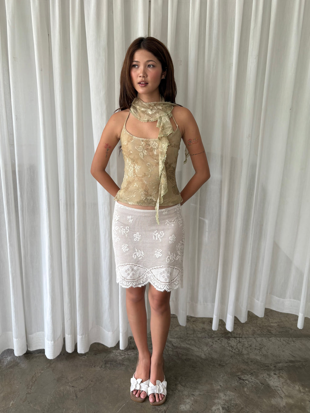 Champagne scarf halter