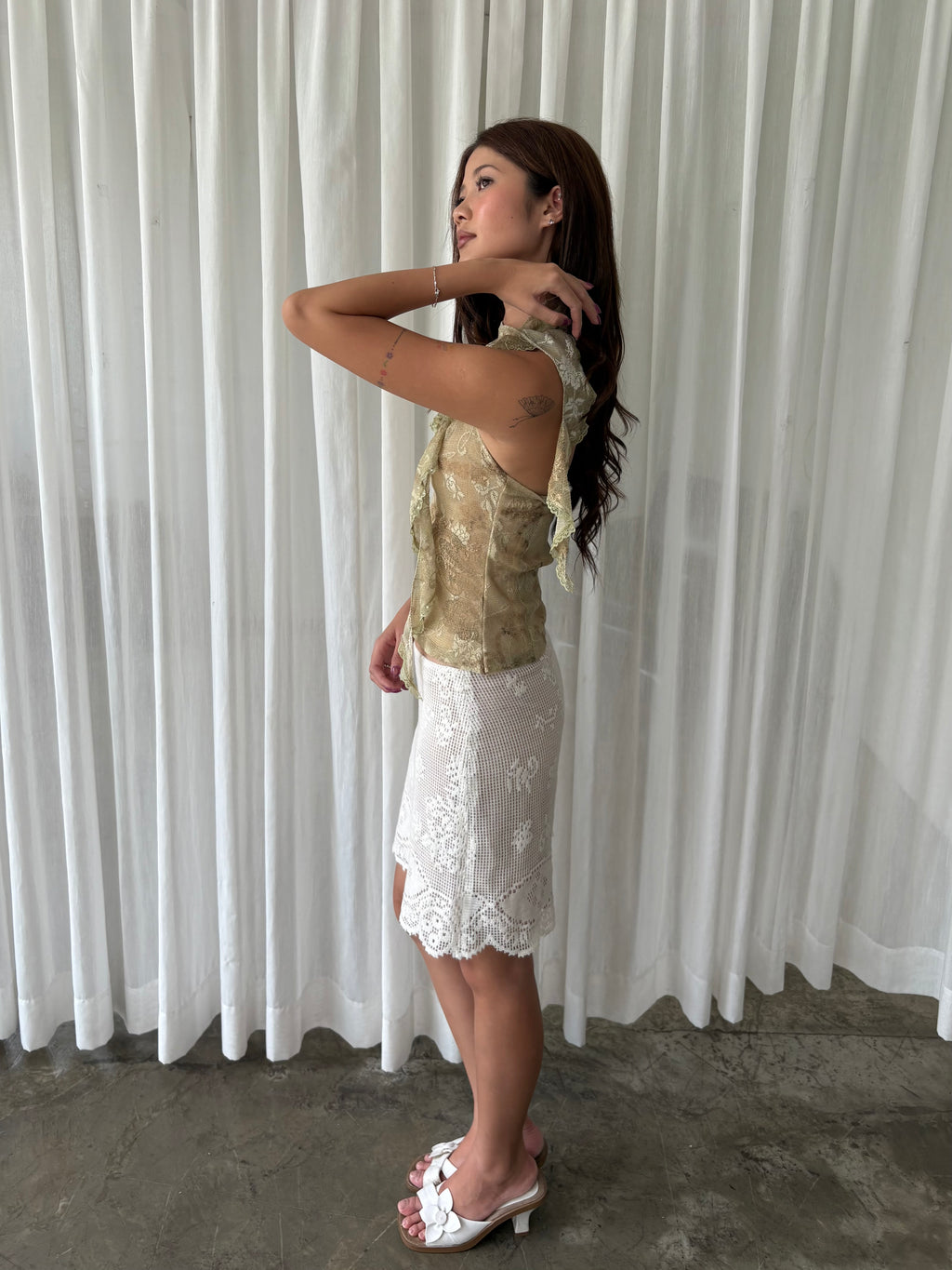 Champagne scarf halter