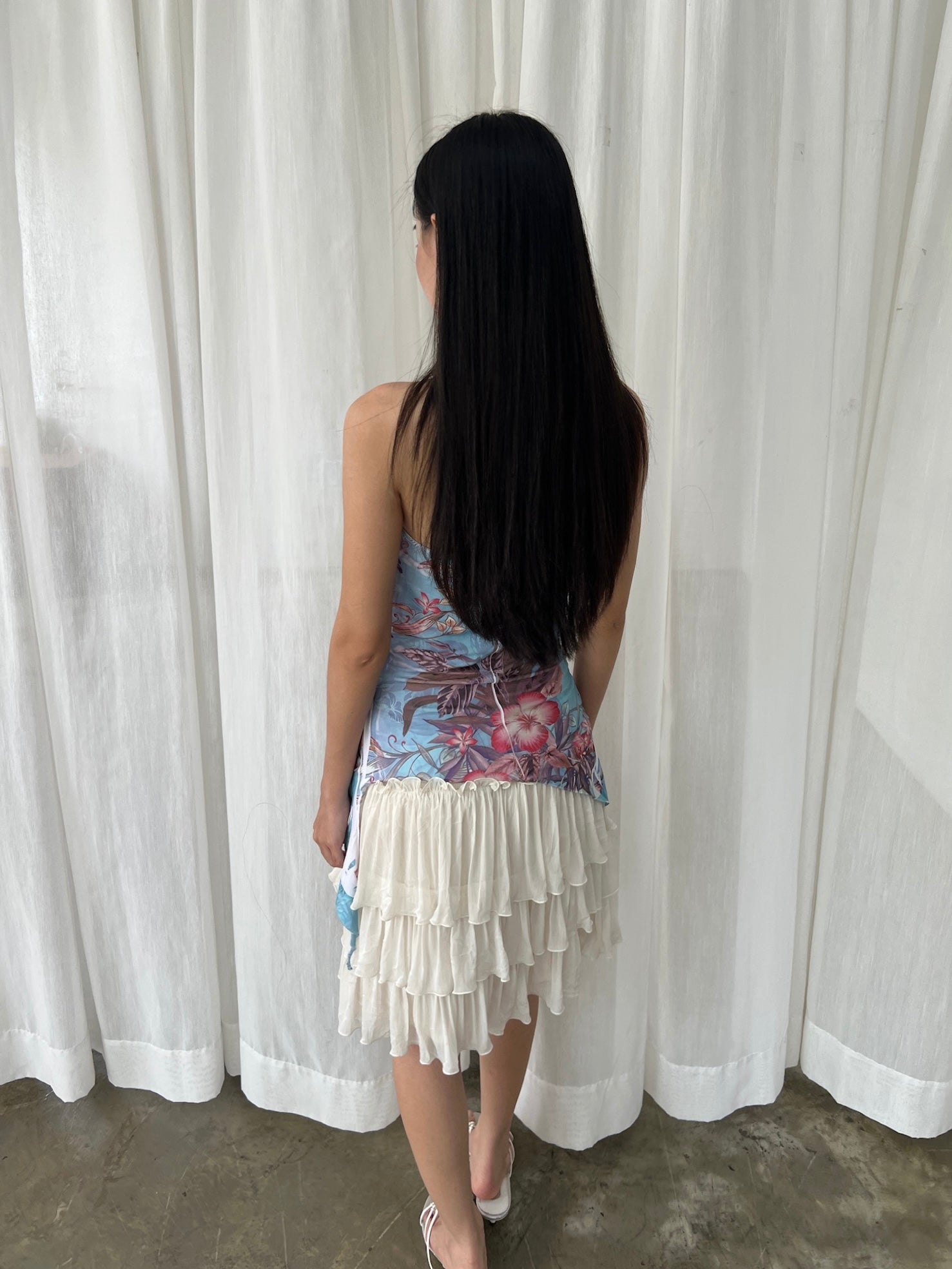 Island bloom drape tube top