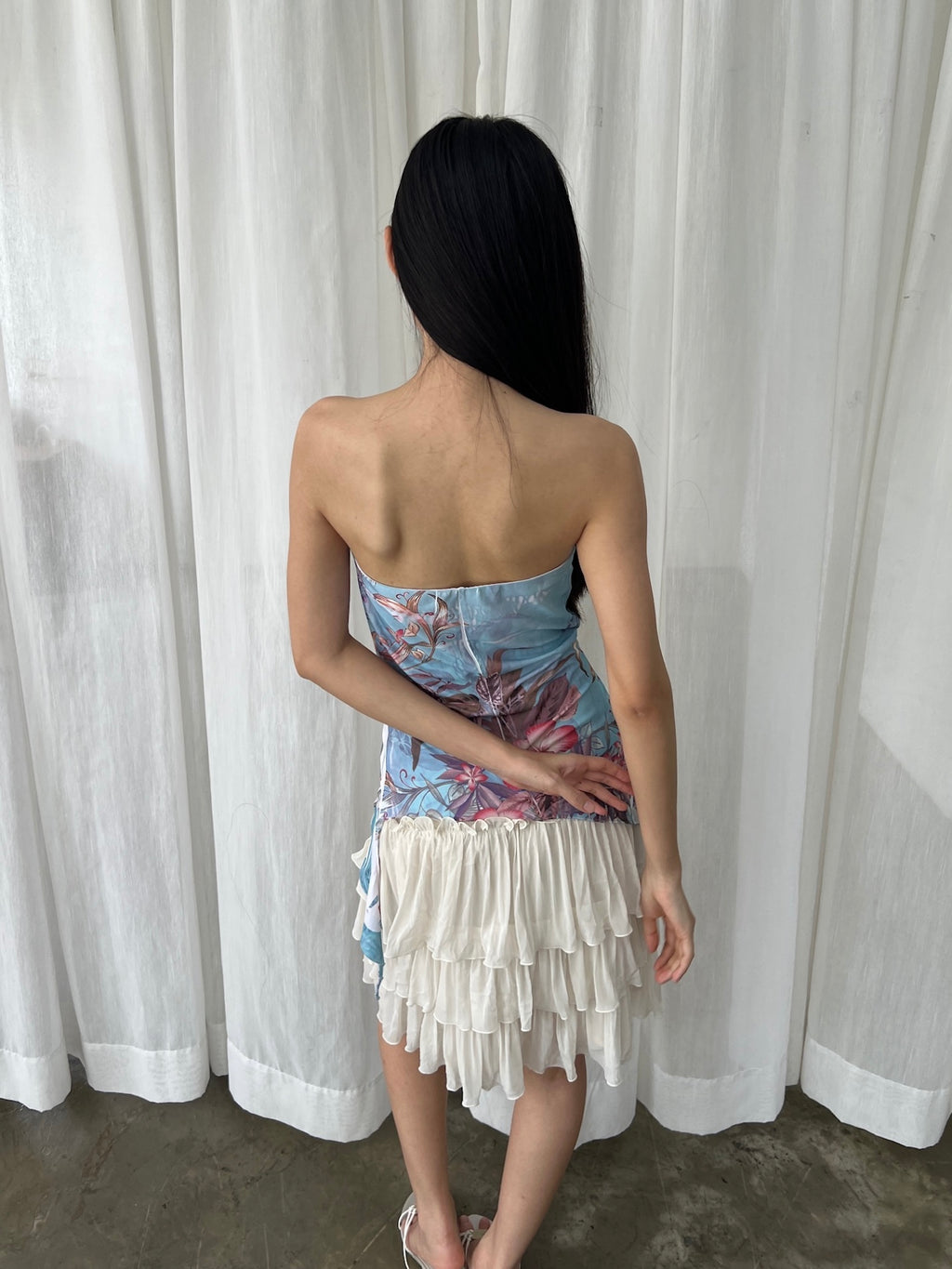 Island bloom drape tube top