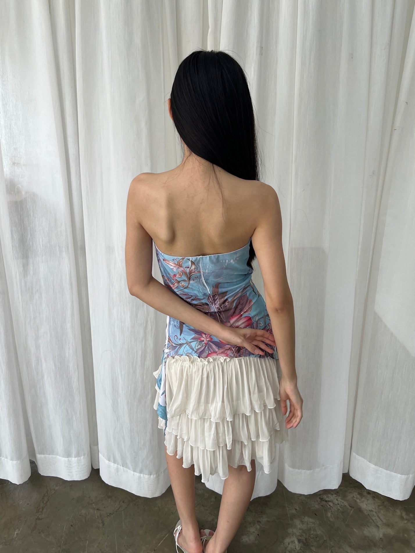 Island bloom drape tube top