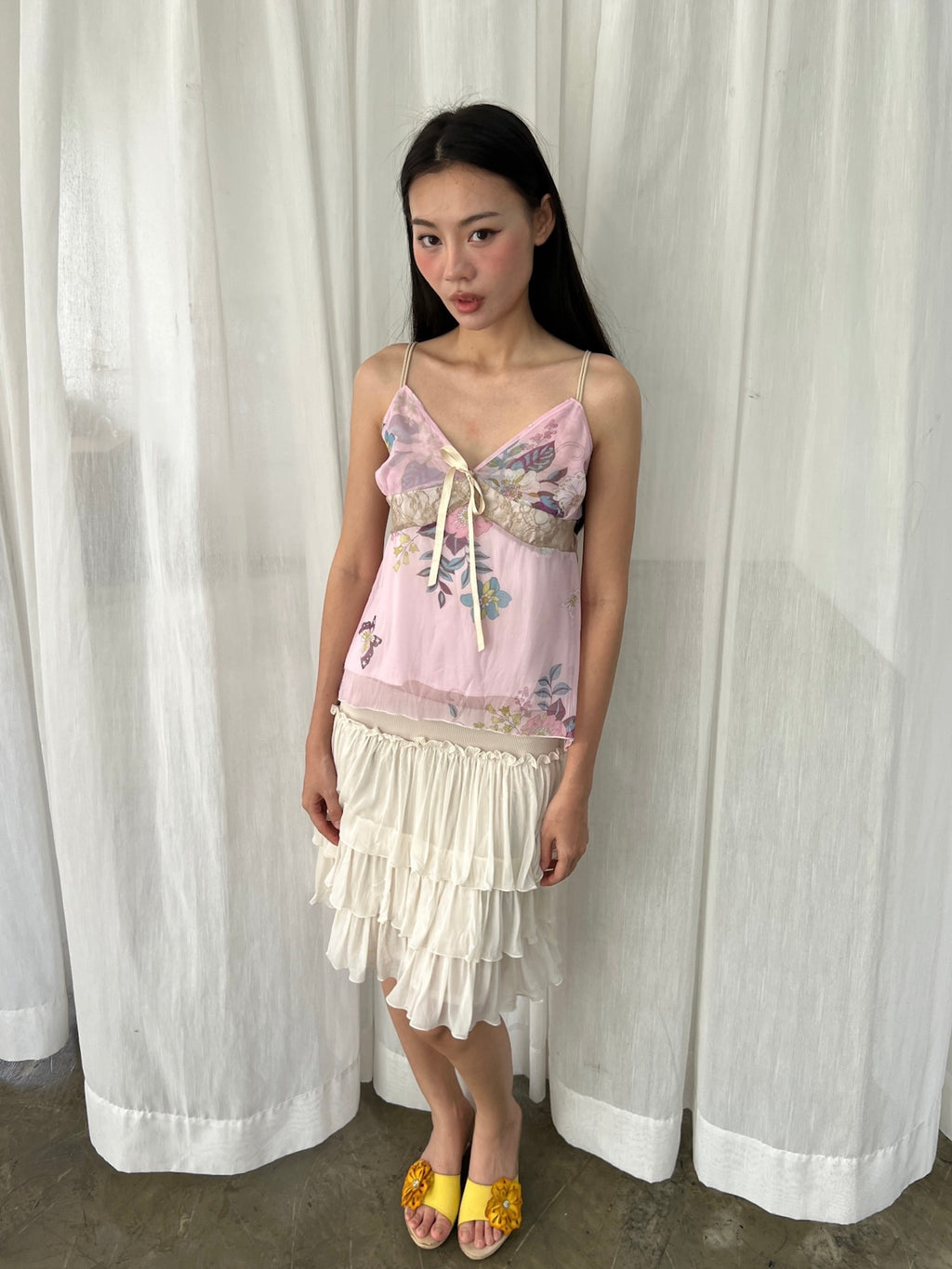 Pink butterfly camisole