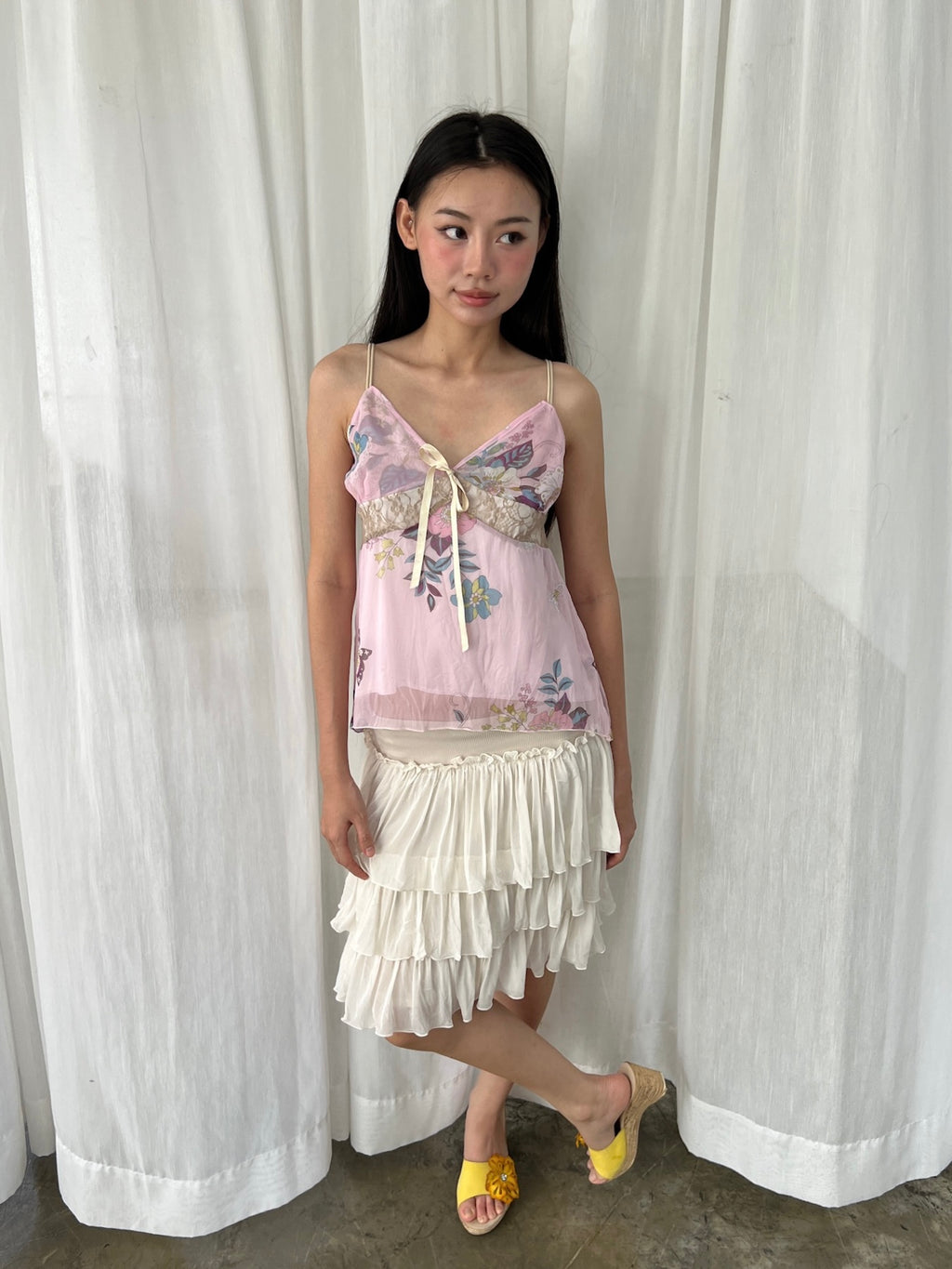 Pink butterfly camisole