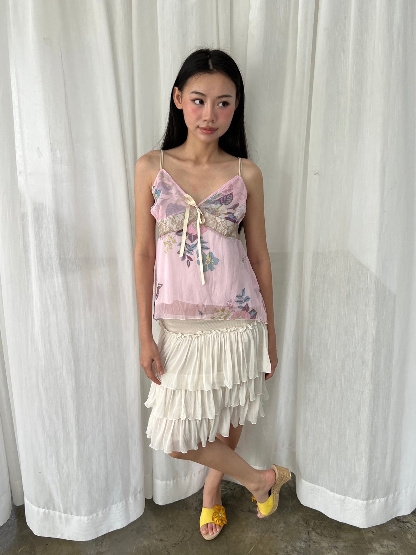 Pink butterfly camisole