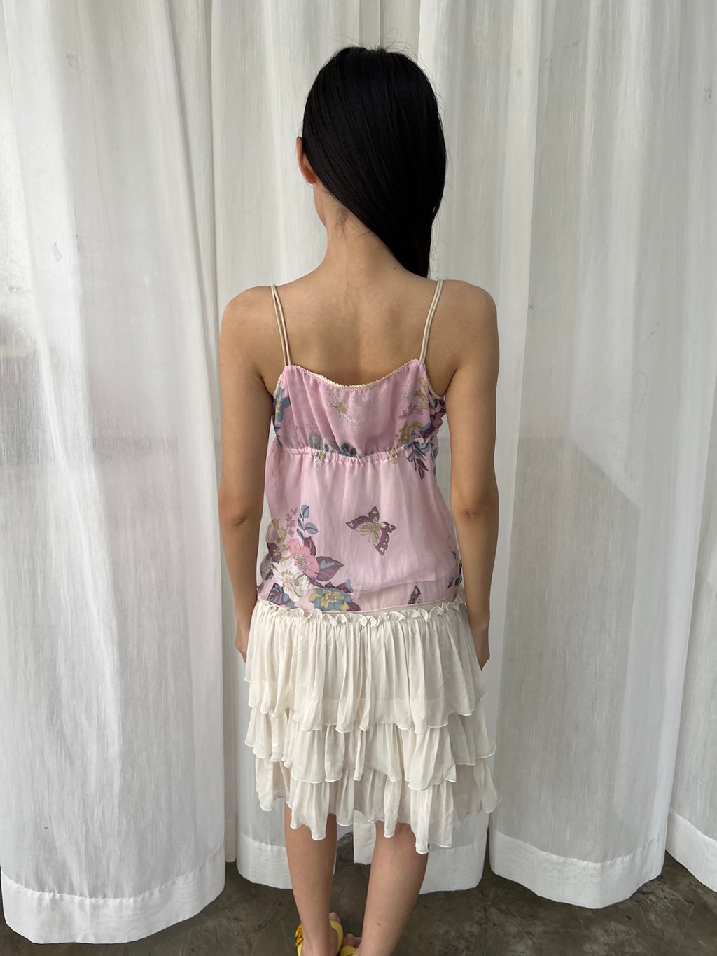 Pink butterfly camisole