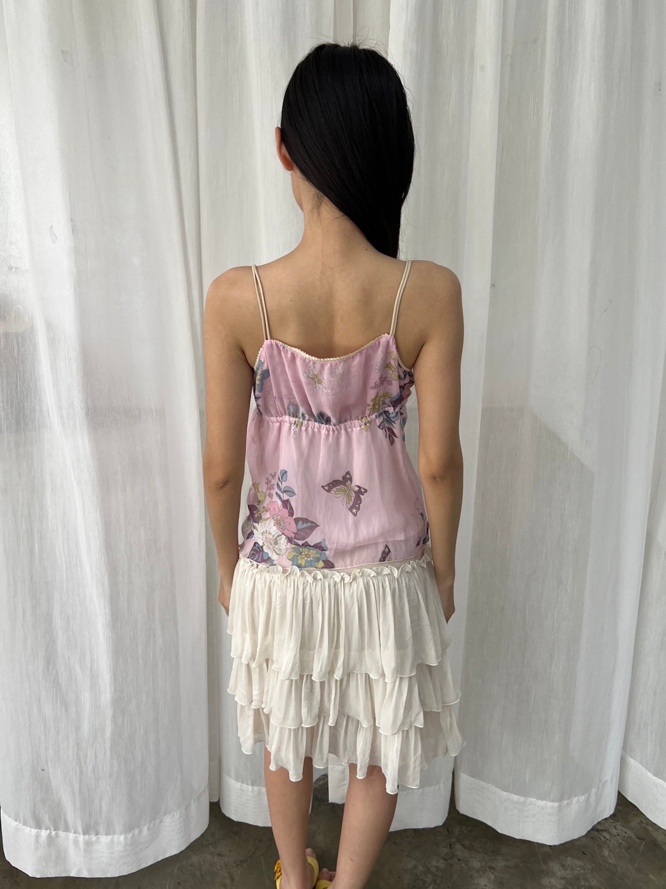 Pink butterfly camisole