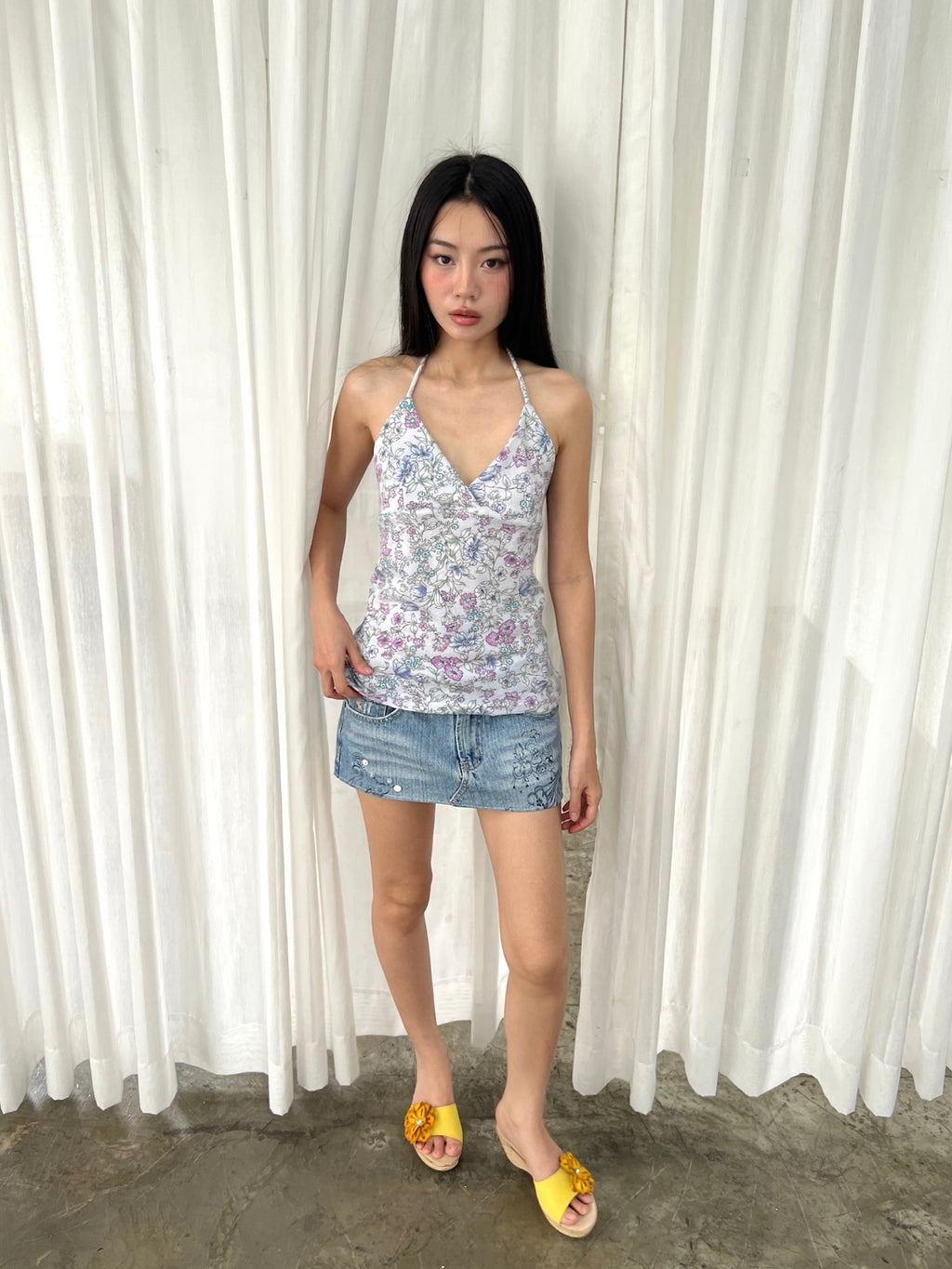 Floral halter top