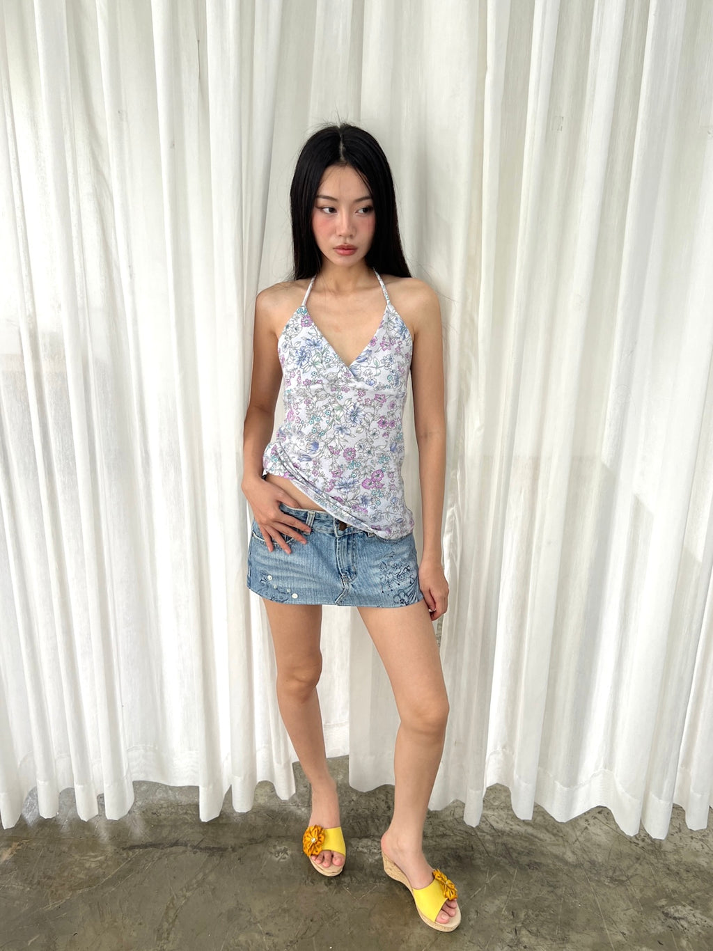 Floral halter top