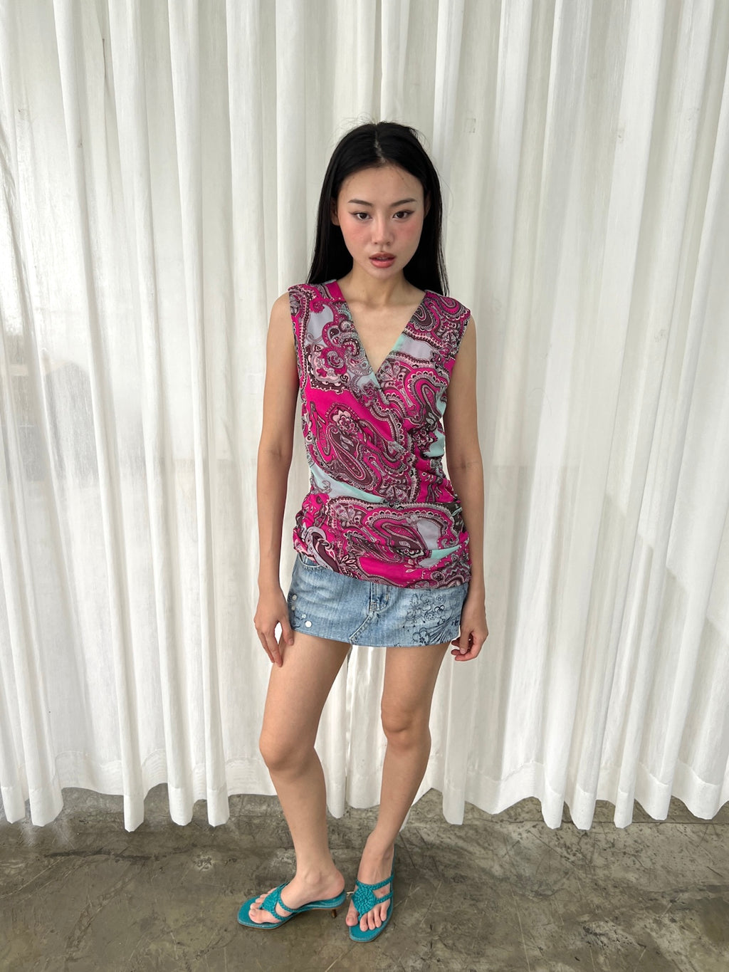 Paisley wrap top