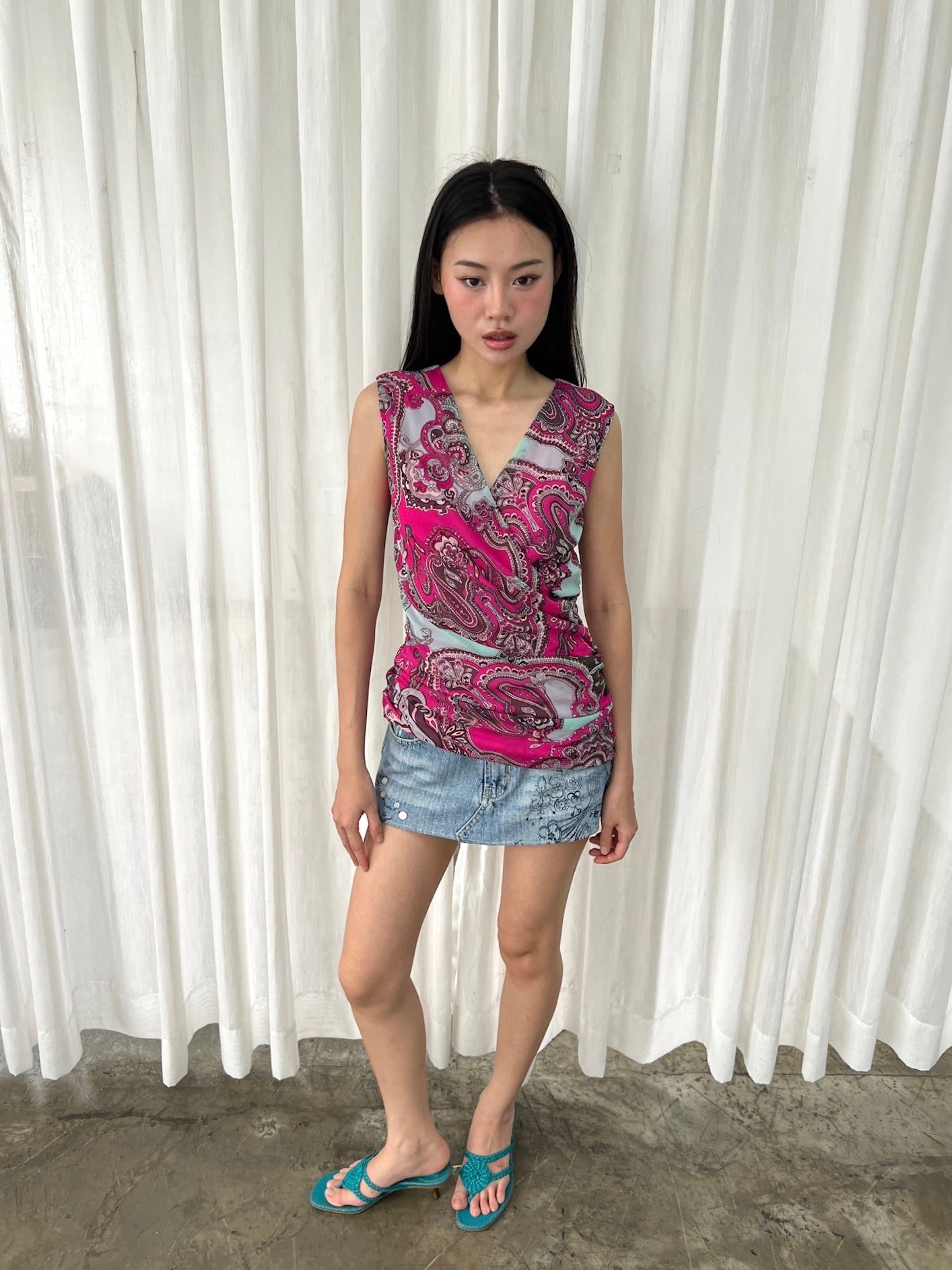 Paisley wrap top
