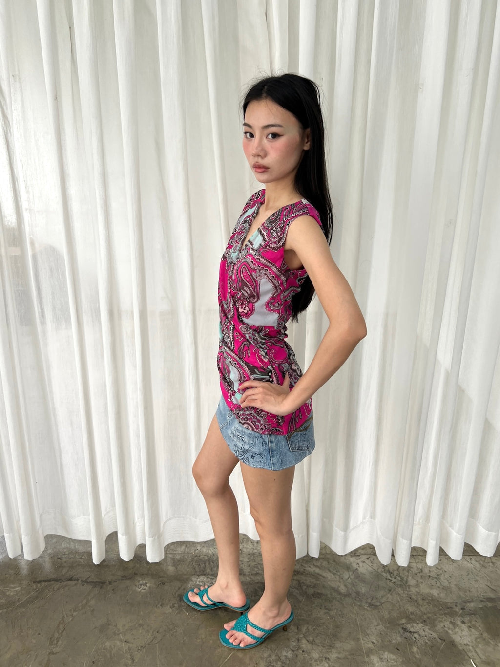 Paisley wrap top