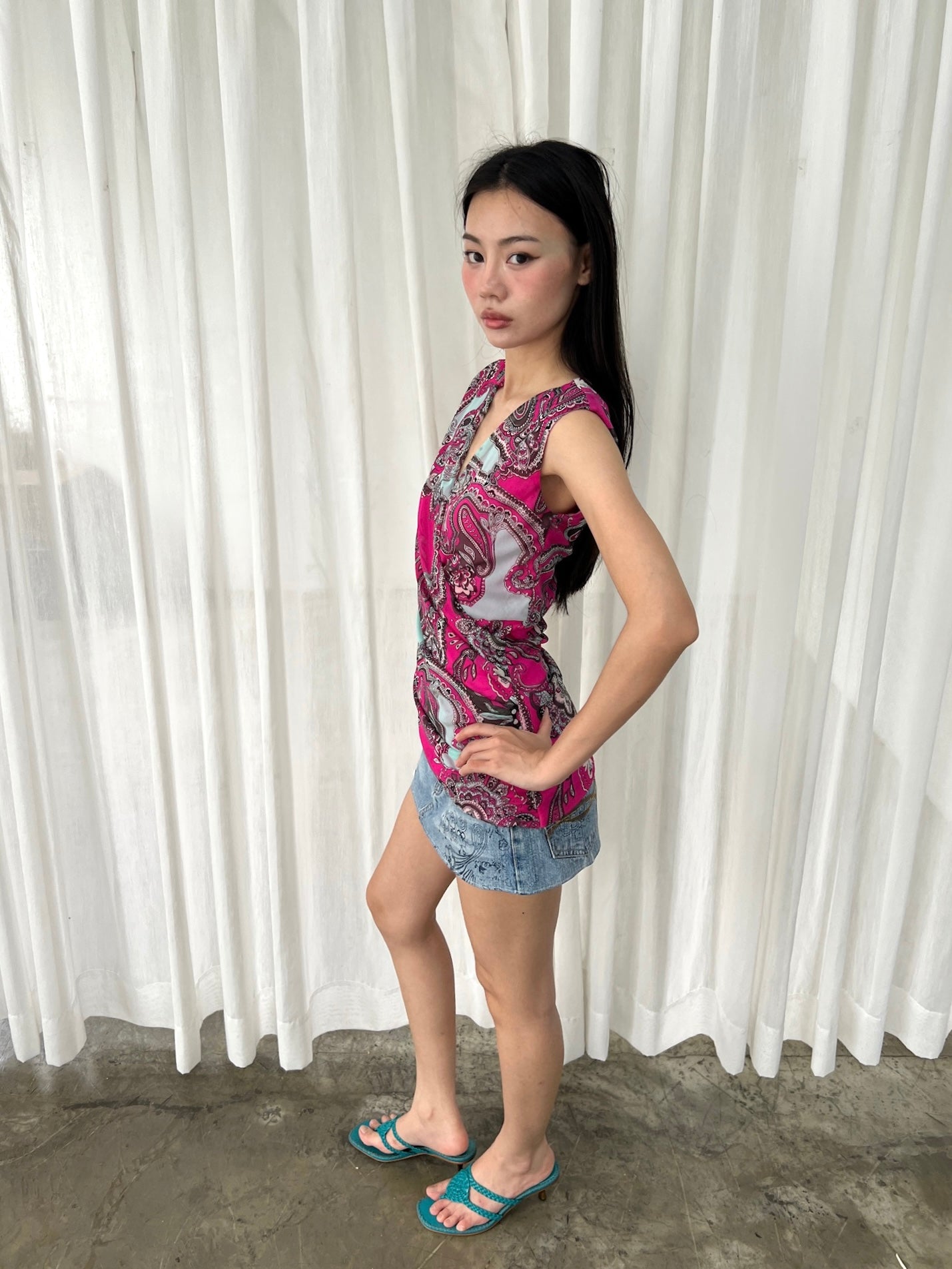 Paisley wrap top