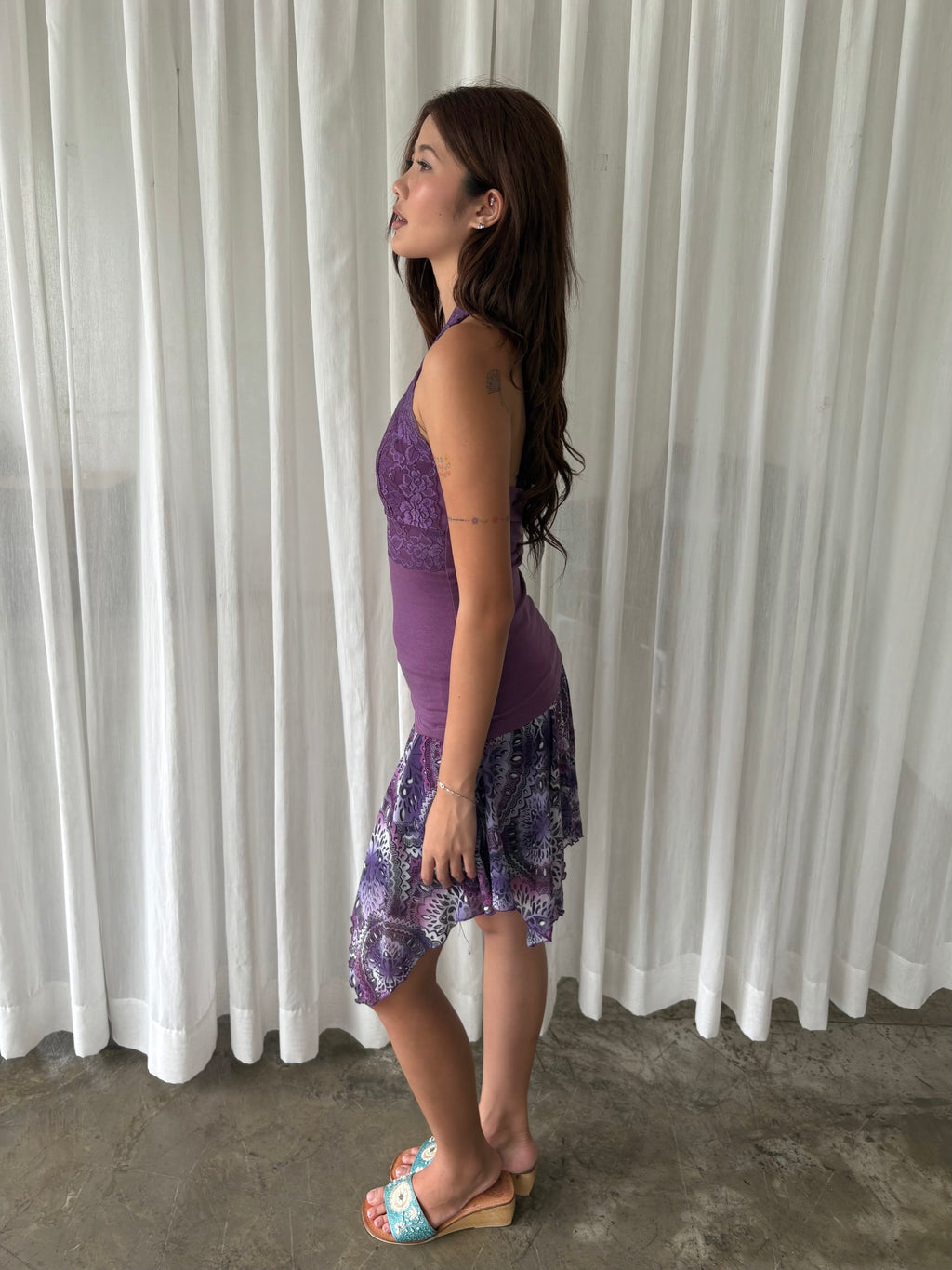 Plum lace halter & Purple fairy skirt