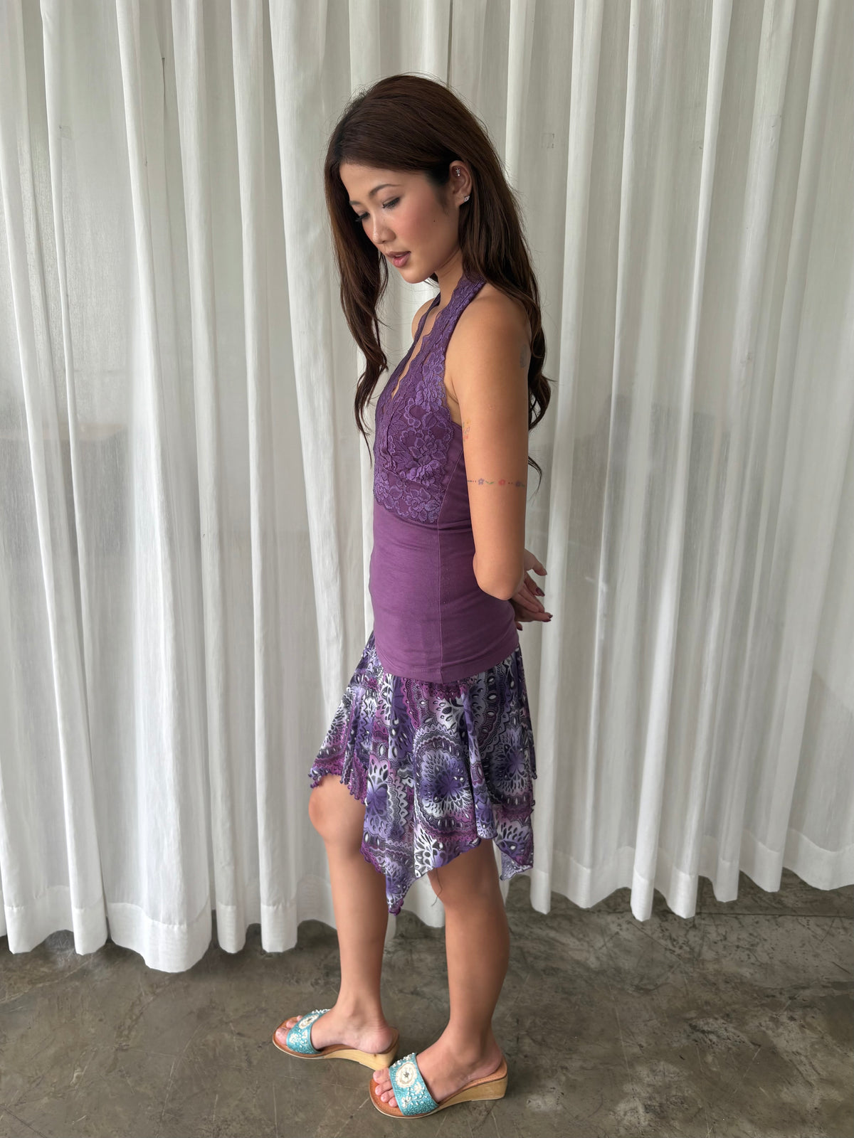 Plum lace halter & Purple fairy skirt