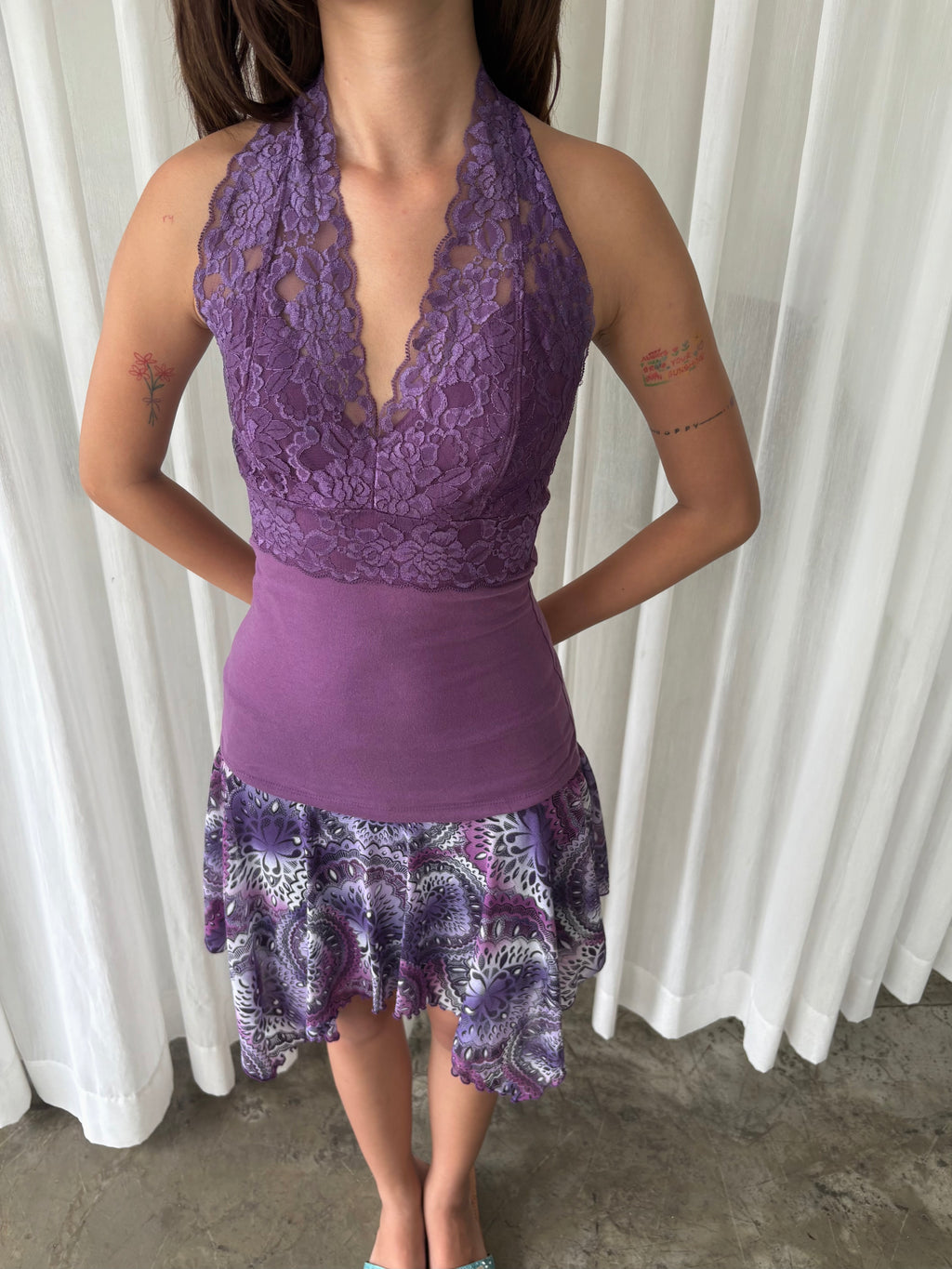 Plum lace halter & Purple fairy skirt