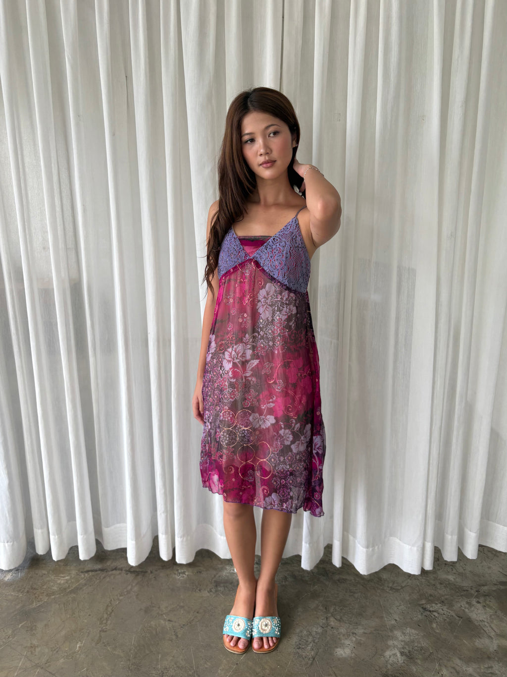 Fuchsia beaded fairy dress