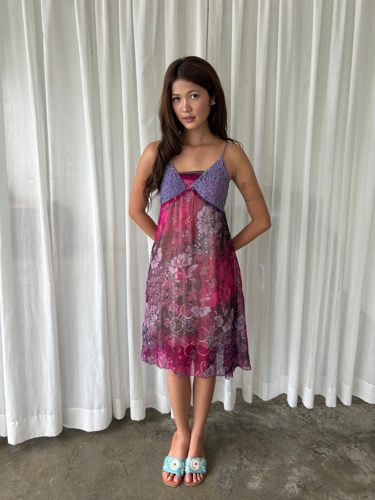 Fuchsia beaded fairy dress