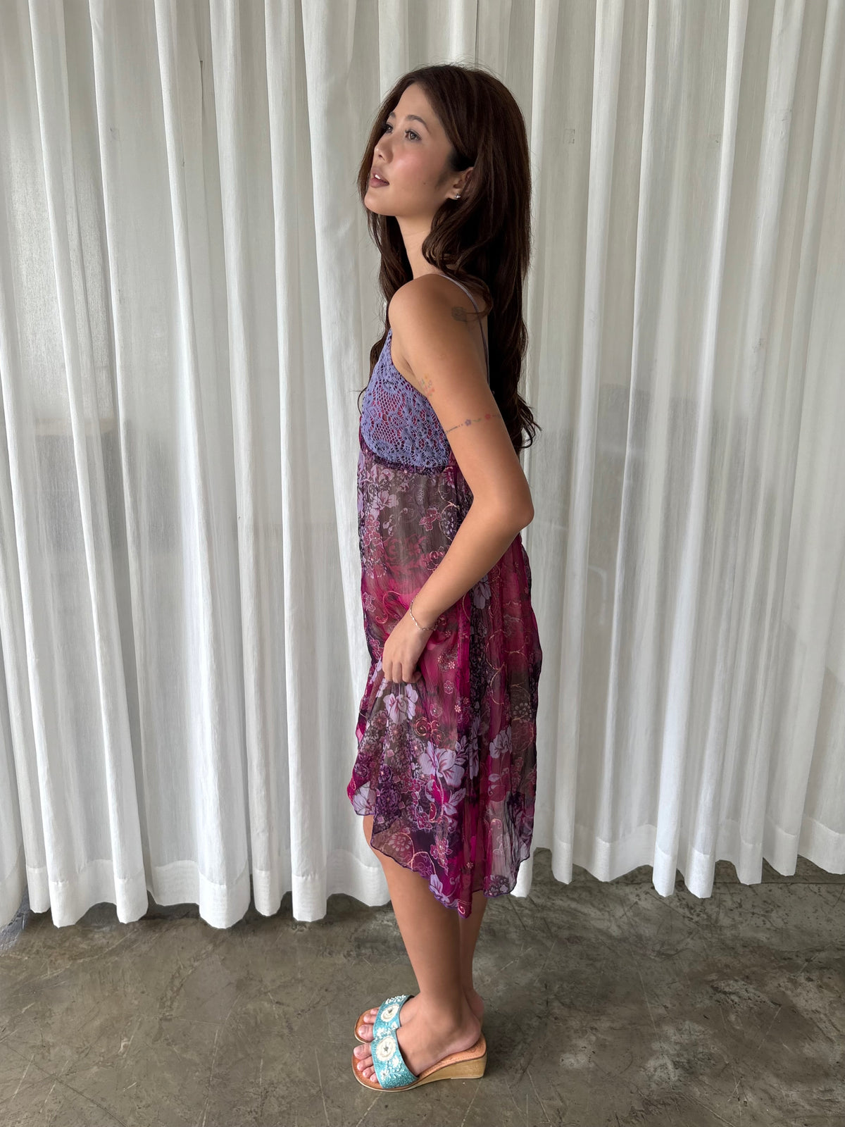 Fuchsia beaded fairy dress