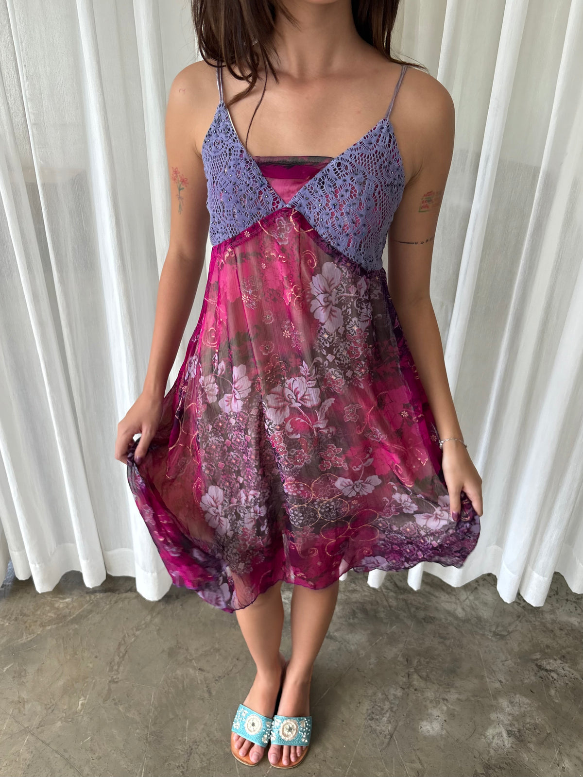 Fuchsia beaded fairy dress