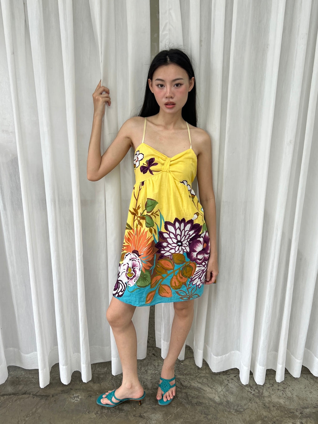 Yellow floral sundress