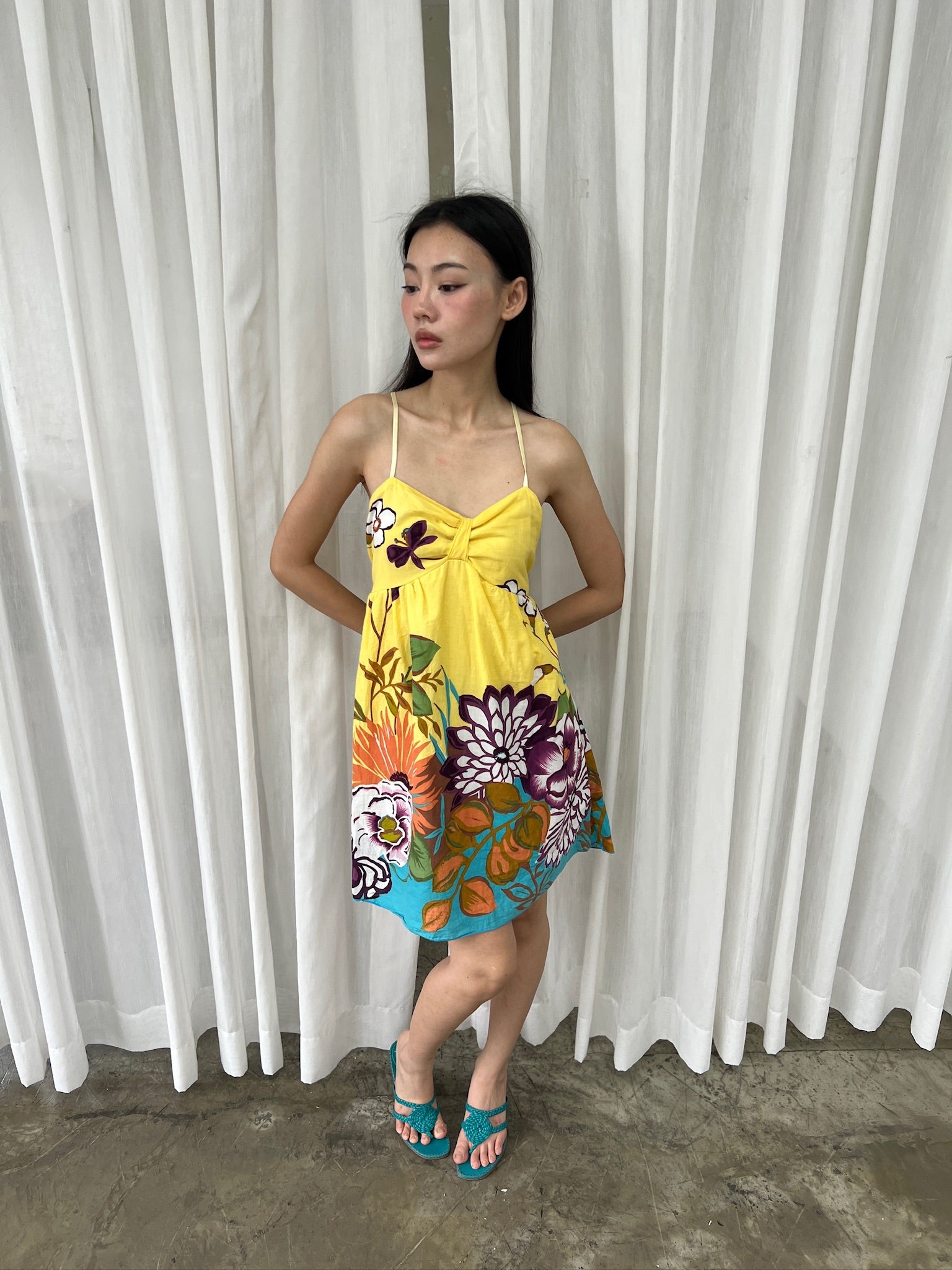Yellow floral sundress