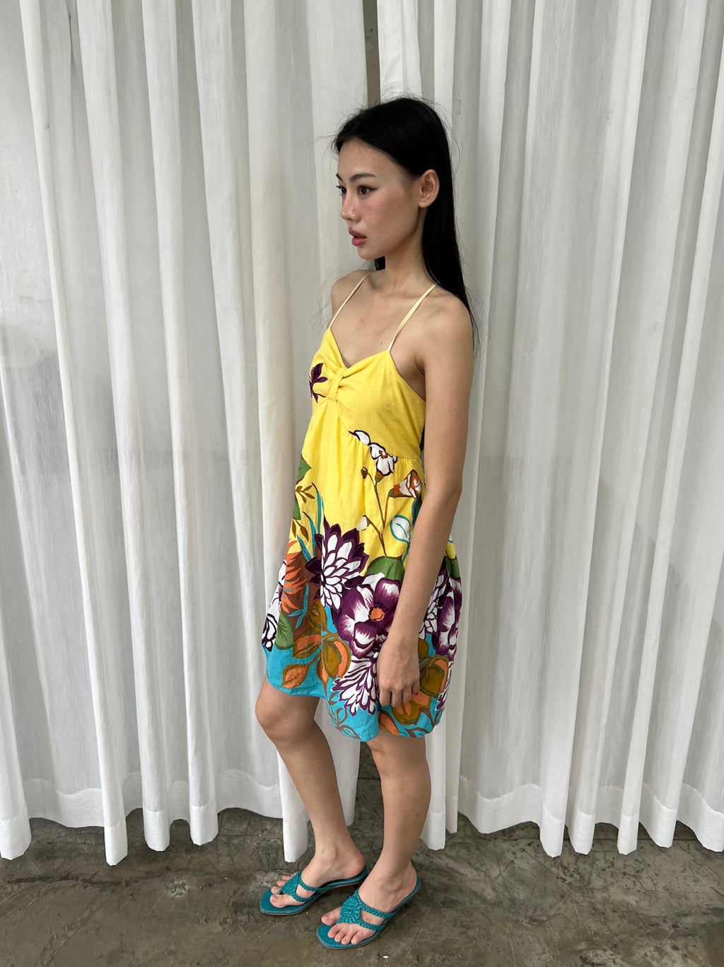 Yellow floral sundress