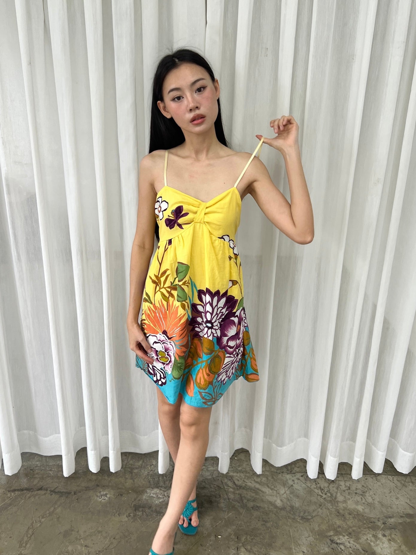Yellow floral sundress