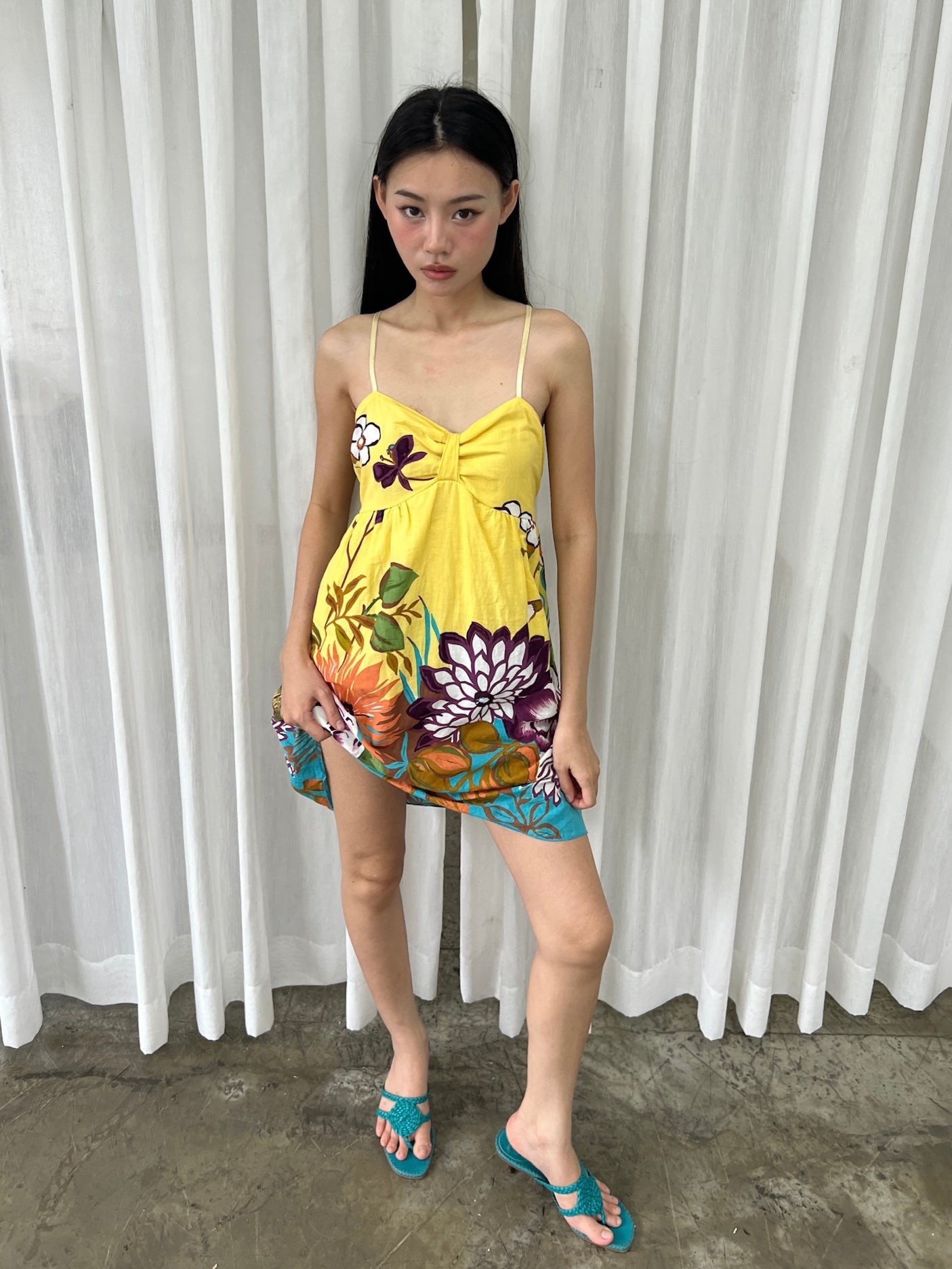 Yellow floral sundress