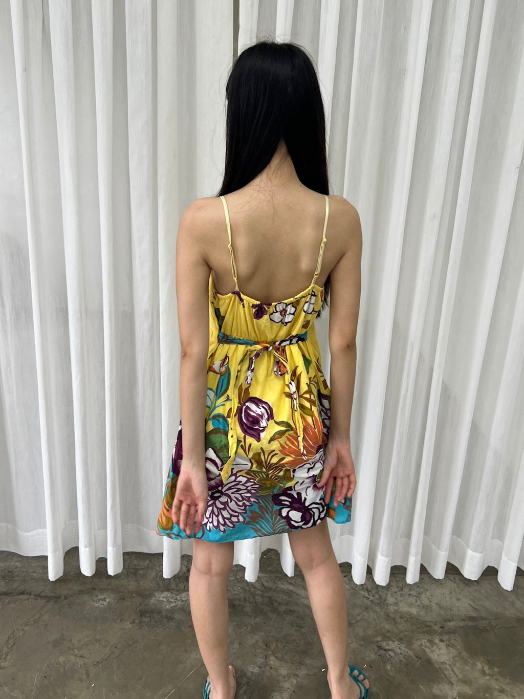 Yellow floral sundress