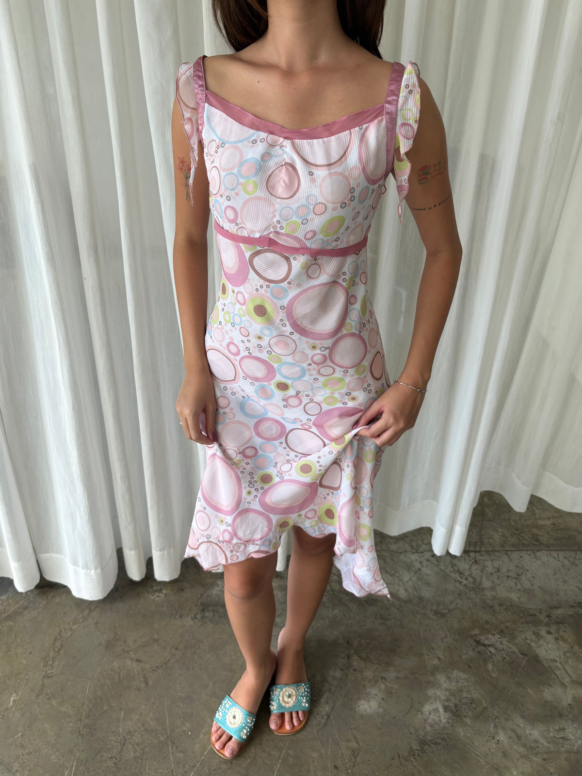 Pastel bubble print dress