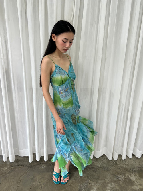 Blue lagoon ruffle dress