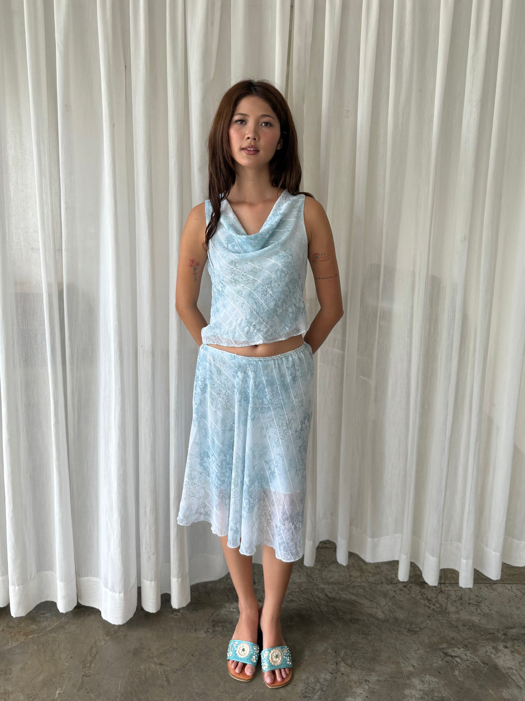 Baby blue shimmer set