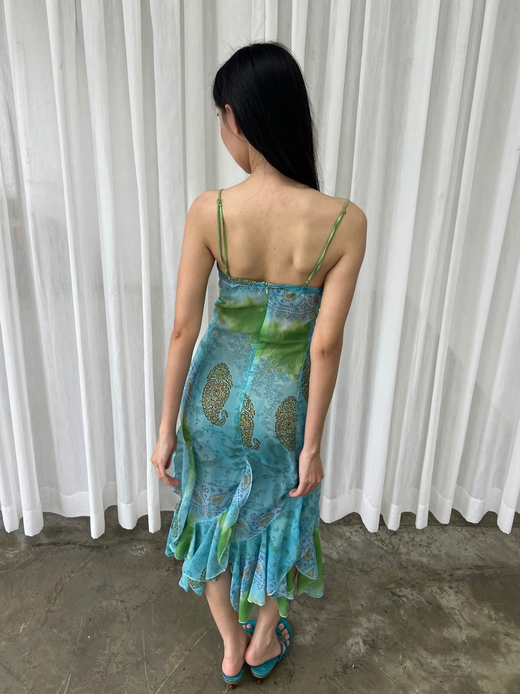 Blue lagoon ruffle dress