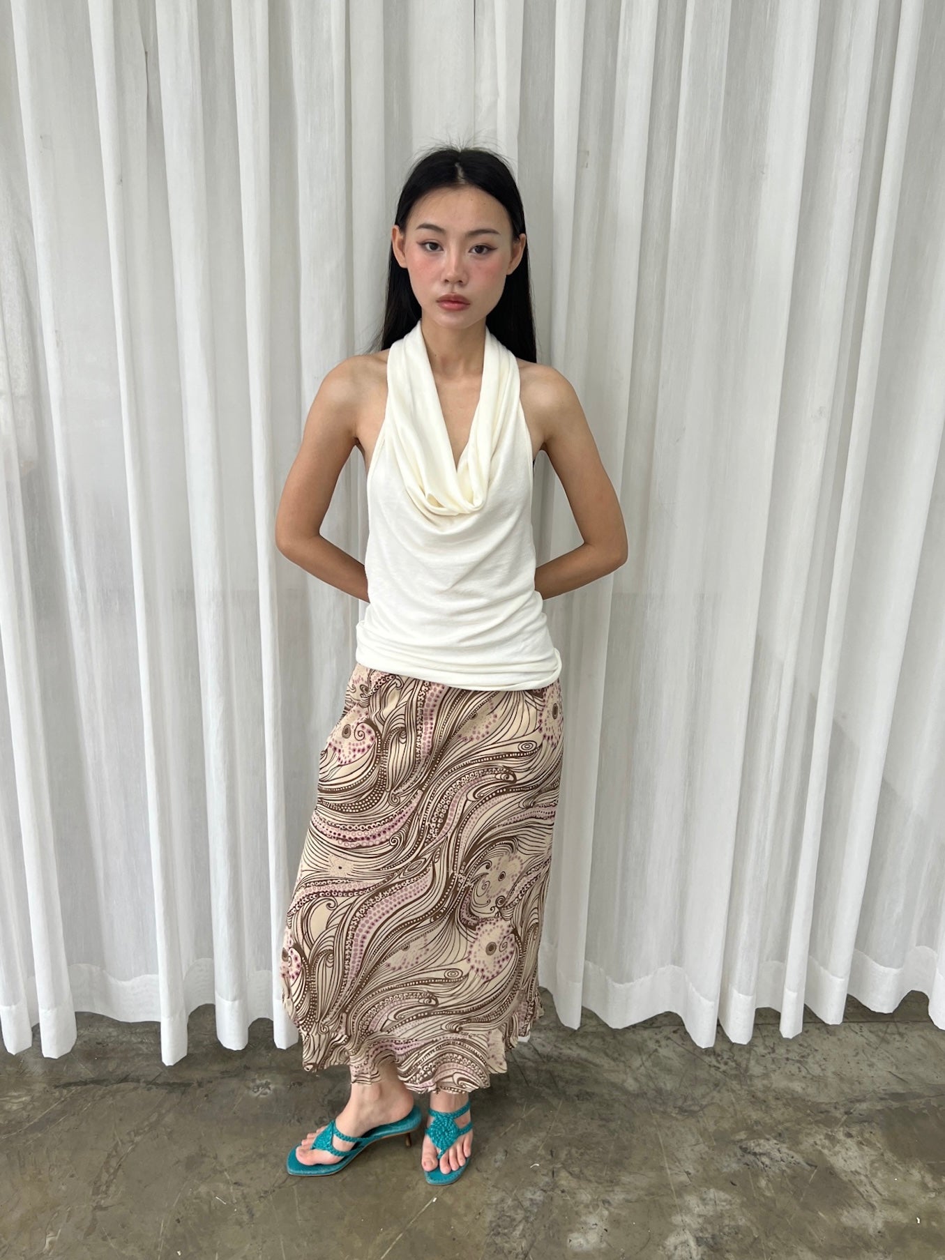 Swirl print skirt