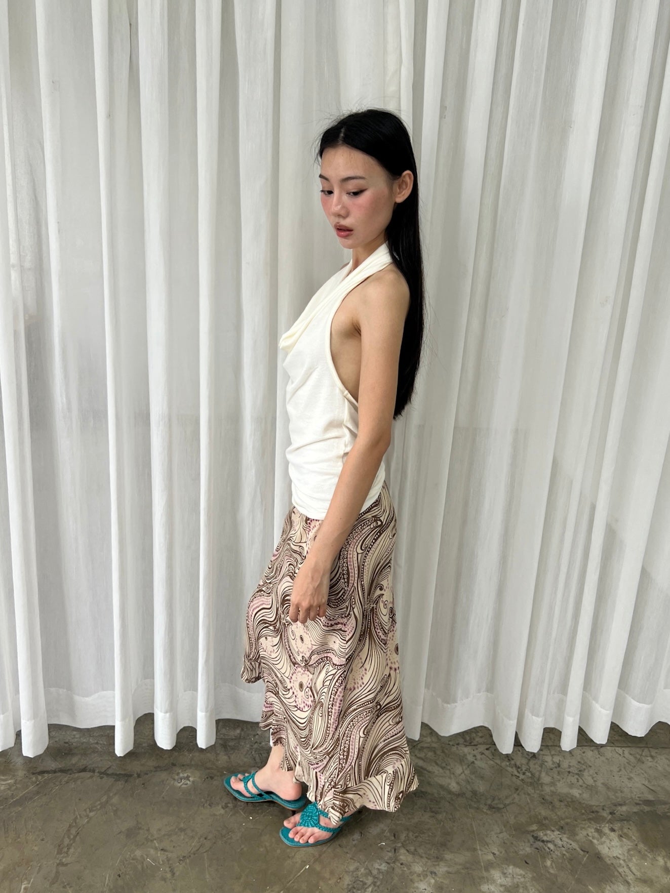 Swirl print skirt