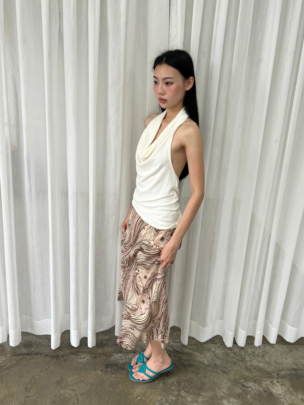 Swirl print skirt
