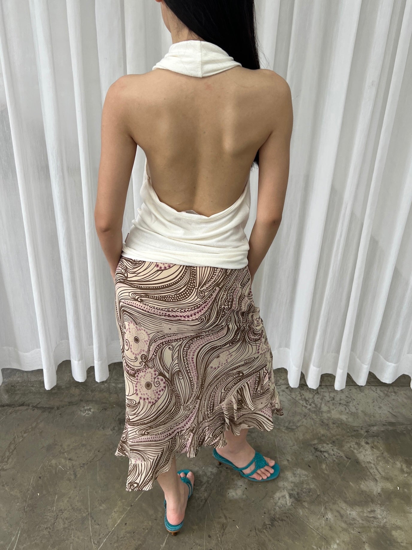 Swirl print skirt
