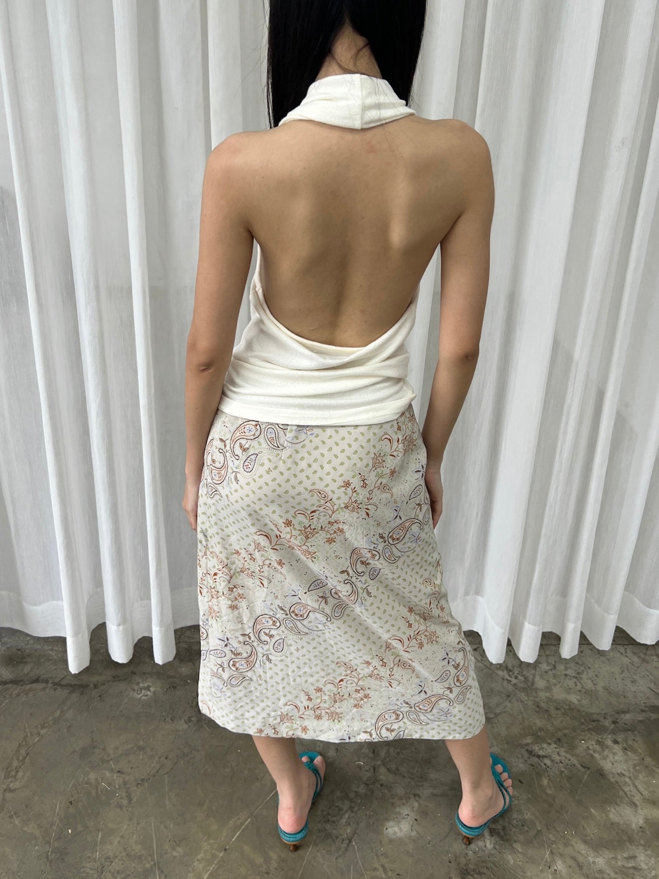 Paisley midi skirt
