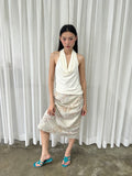 Paisley midi skirt