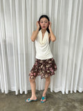 Floral chiffon skirt