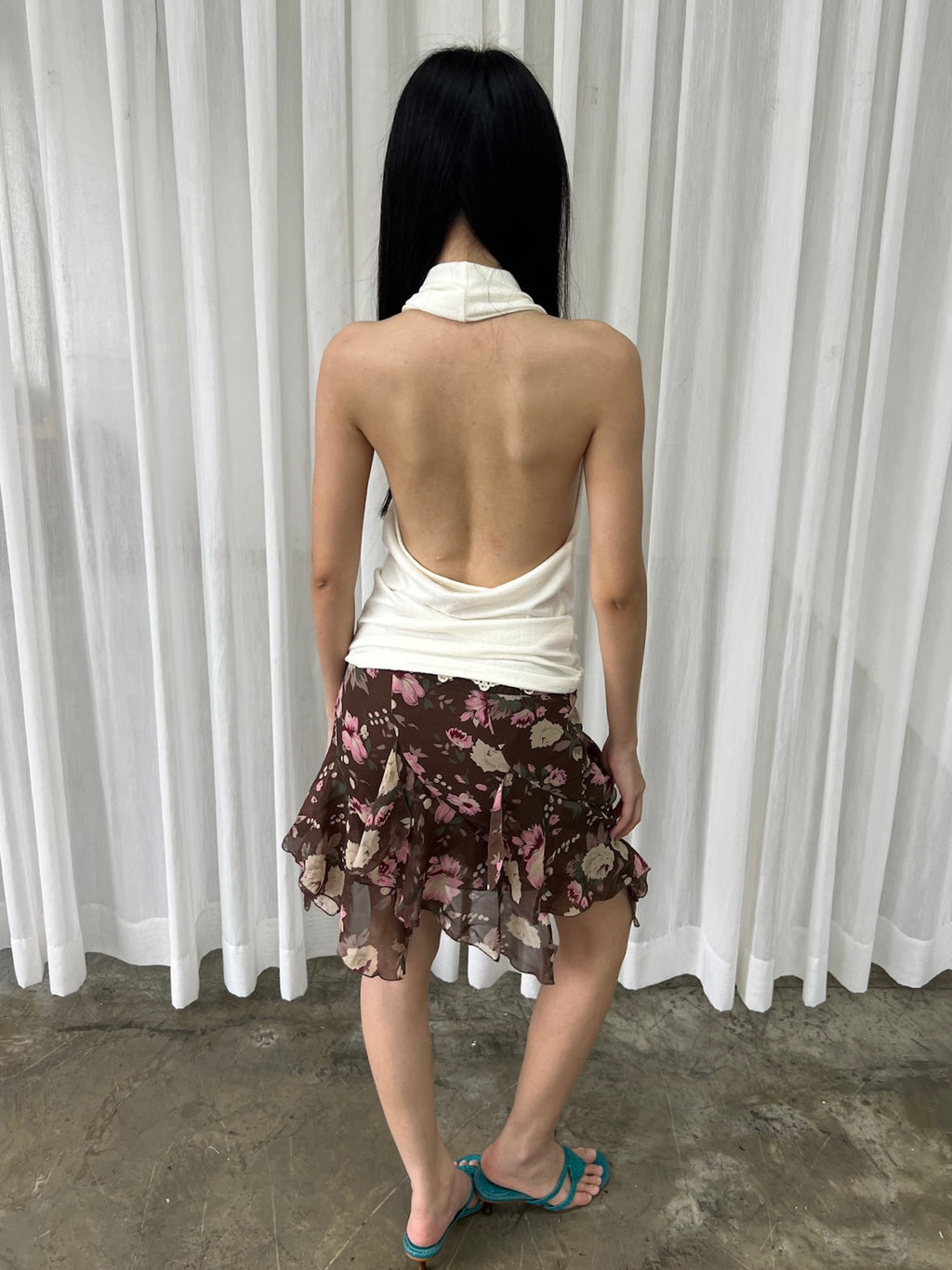 Floral chiffon skirt