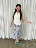 Blue paisley skirt