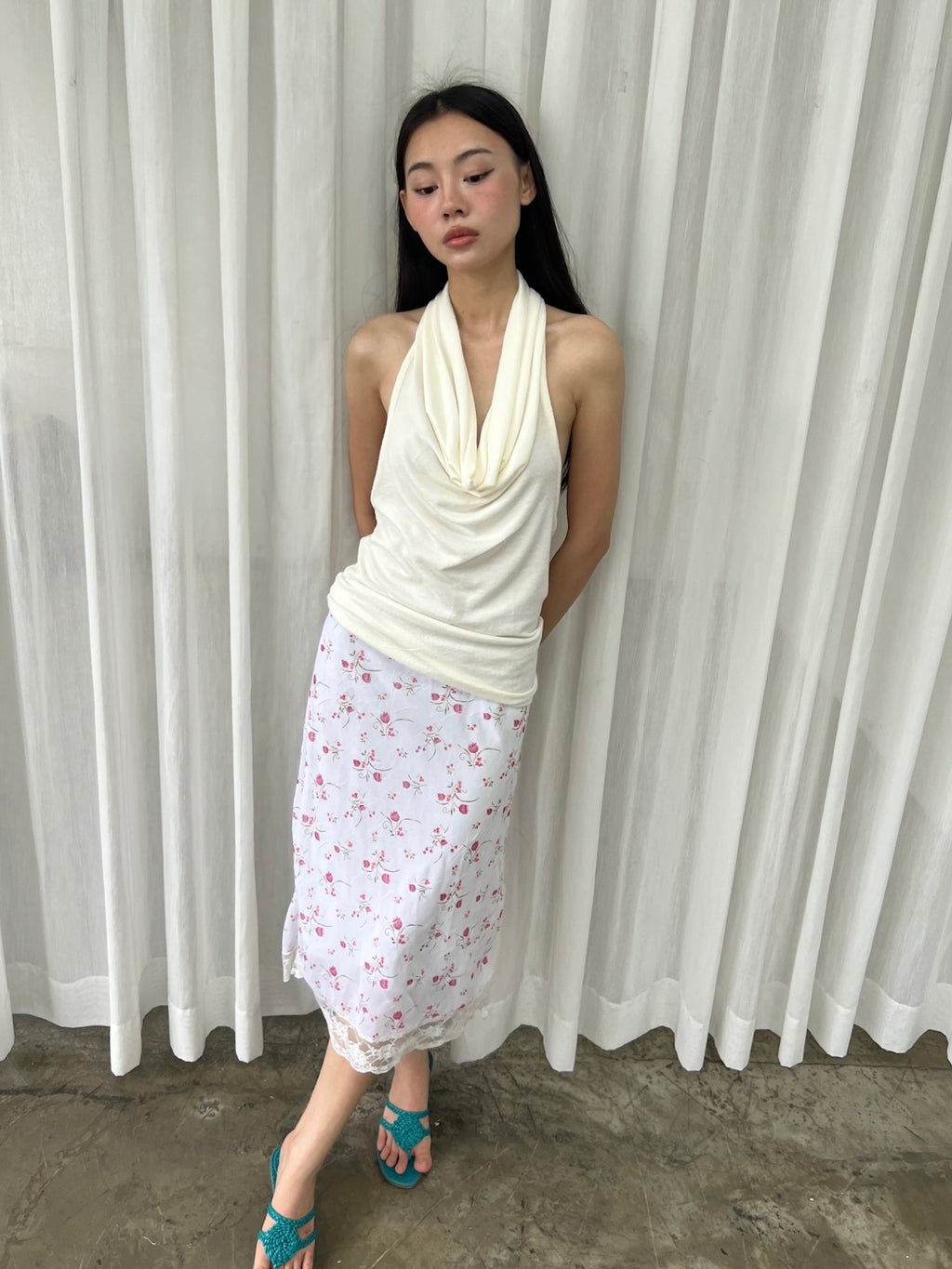 Rosebud lace skirt